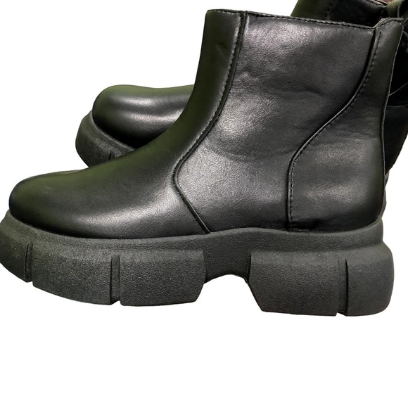 Y2K Godiva Lady Boots Women's Platform Black Round Toes Zip Size 7.5 Round Toes - Picture 7 of 8